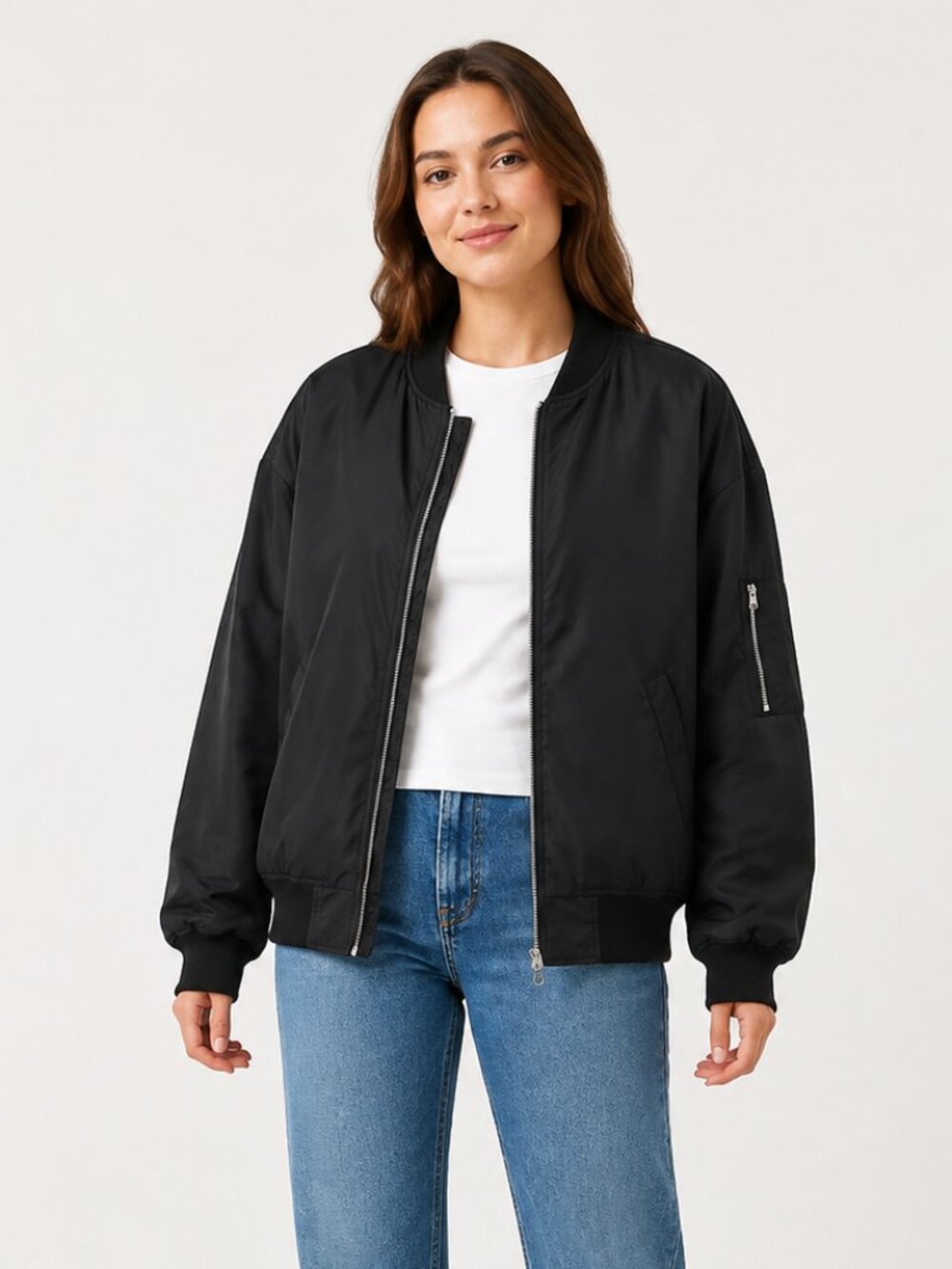 Abercrombie Black Insulated Bomber Jacket Women’s M Water Resistant